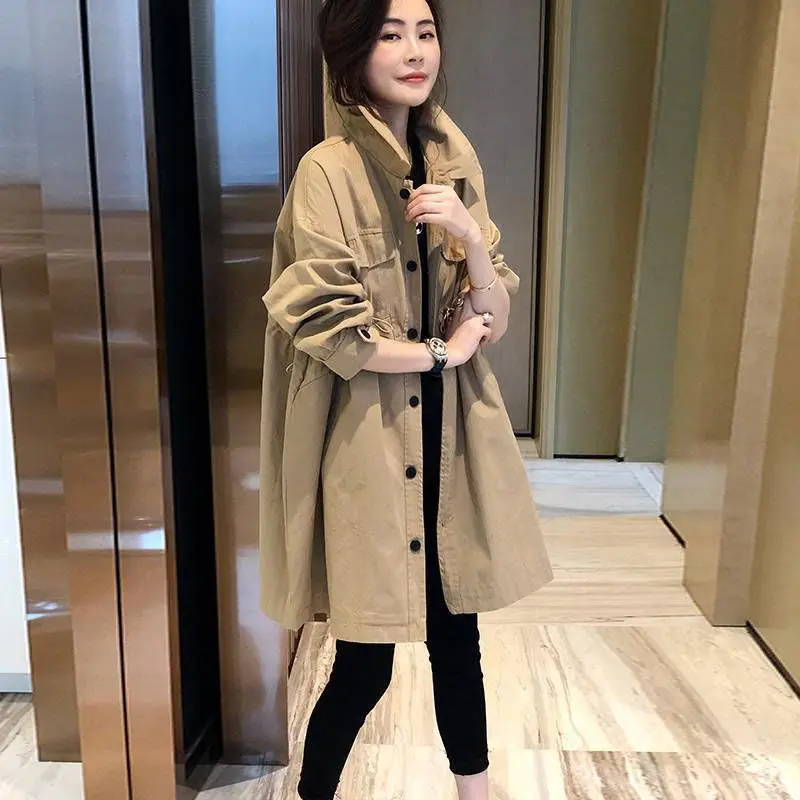

2021 Autumn Winter New Casual Loose Women's Coats Fashionable Oversized Long Trench Women Vintage Chic Outerwear for Ladies