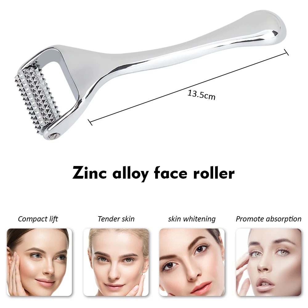 

Zinc Alloy Derma Roller Silver Microneedling Skin Care Tool for Face Home Cosmetic Microneedle Remove Facial Wrinkle Hair Growth
