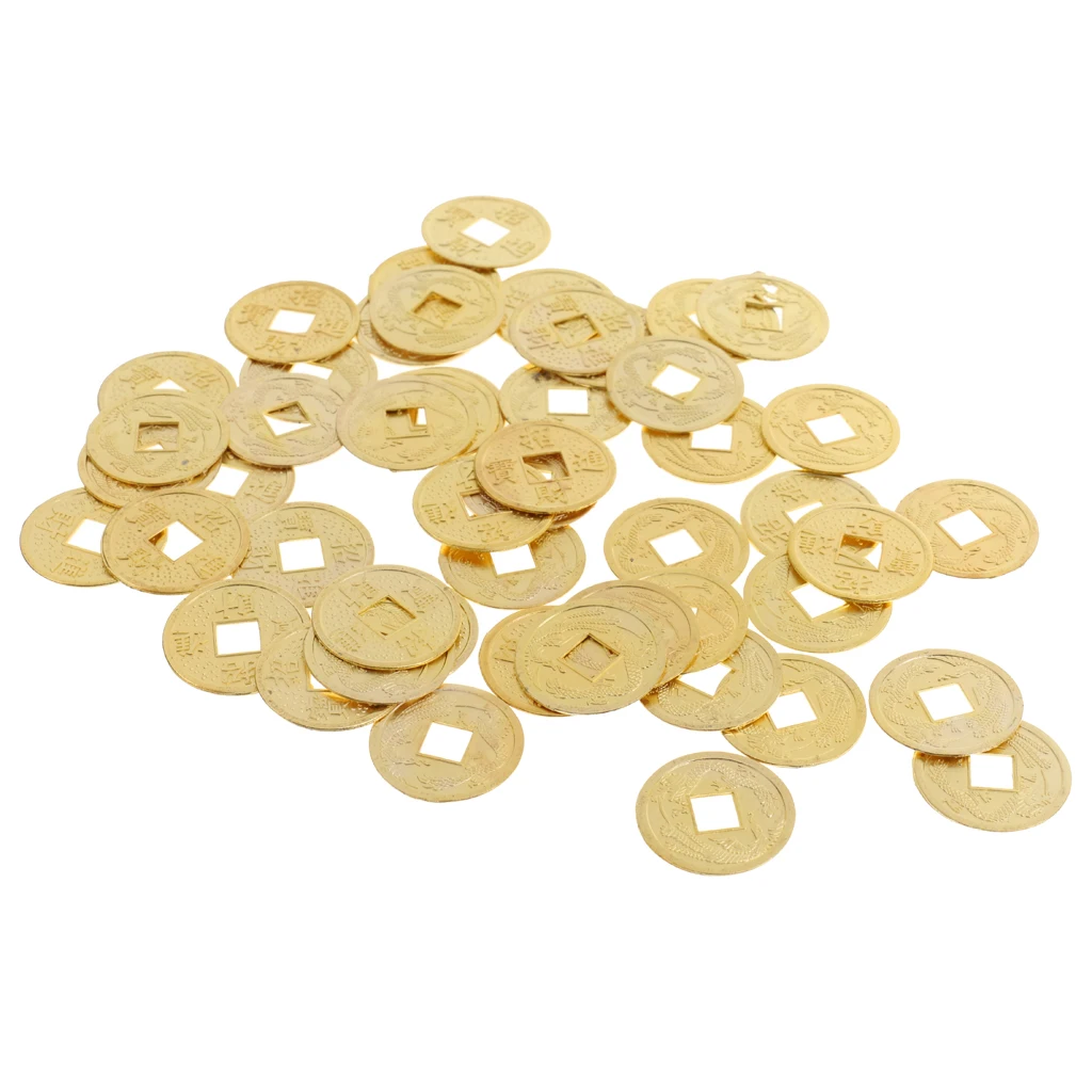 

50 шт./упаковка, китайские старинные монеты фэн-шуй