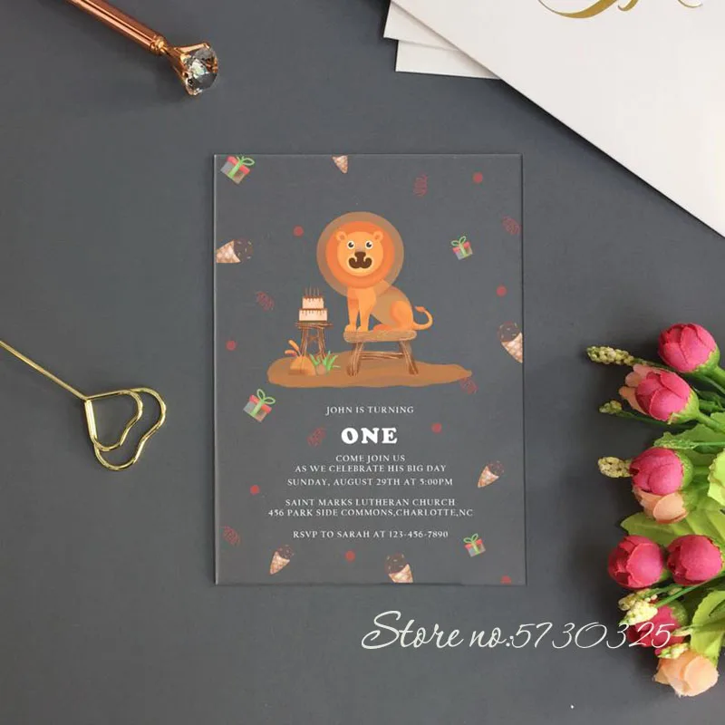 Акриловое цветочное искусственное акриловое приглашение на день рождения