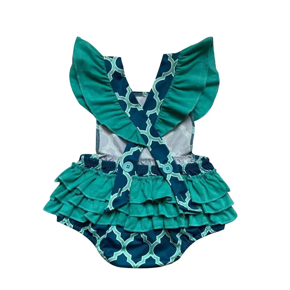 

Summer sleeveless romper for cute baby with ruffle decoration