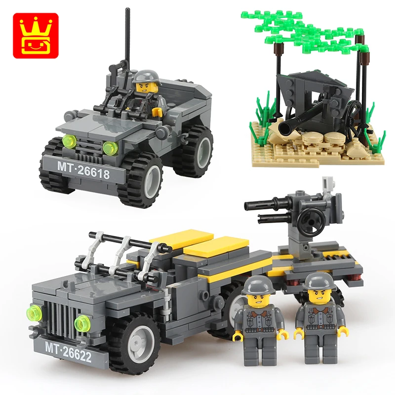 Ww2 военные серии база обороны перевооружение грузовик армии Легион minifigs строительные блоки игрушки для