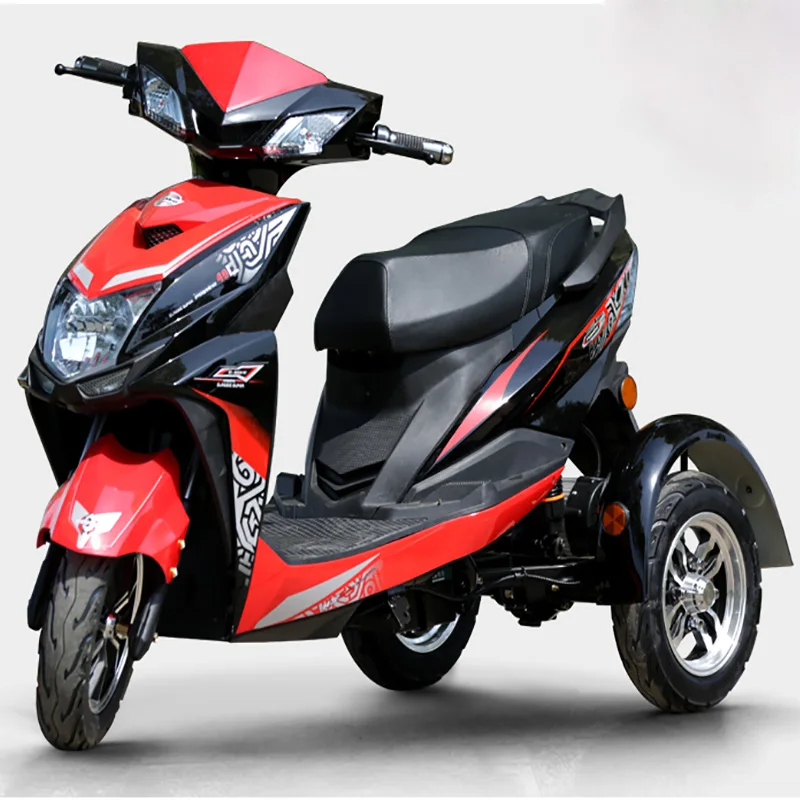red(little black) Электрический мотоцикл bikeThree-трехколесный мотоцикл Citycoco электрический самокат мотора 1000W 60 V/20A Байк, способный преодолевать Броды для электрического велосипеда - Цвет: red(little black)