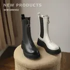 Женские ботинки из натуральной кожи, женская зимняя теплая обувь на плоской подошве, женская модная офисная обувь для вечеринок