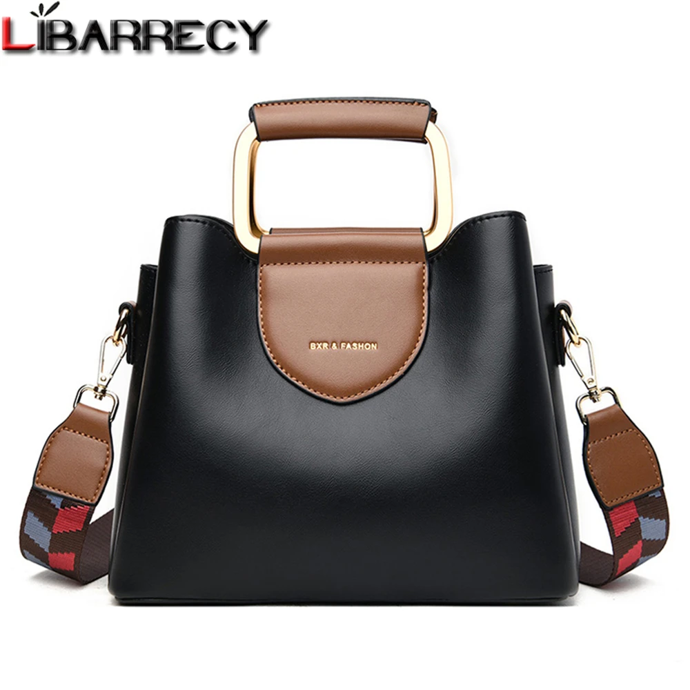 

Многофункциональная дизайнерская женская сумка со вставками, модная Новая высококачественная кожаная женская сумка-мессенджер через плеч...