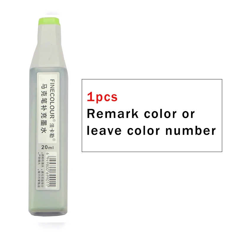 1pcs-remark-color Finecolour EF900 художественные масляные спиртовые чернильные маркеры 20 мл EF100/101/102 универсальные пополняющие/добавляемые/Заполняемые жидкие чернила 480 цветов - Цвет: 1pcs-remark-color