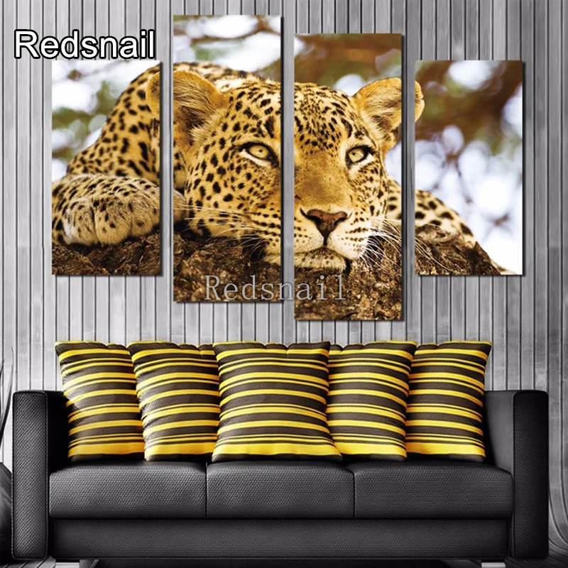 

5D DIY алмазная живопись, искусство, Ретро картины, домашний декор, картины для гостиной, 5 шт. животных, леопардовая мозаика, искусство TT2910