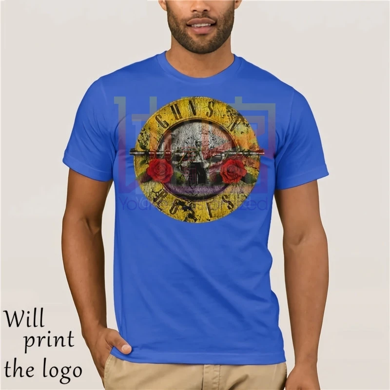 Горячие цены пистолеты N ROSES distressed BULLET мужской переносной Тройник Футболка |