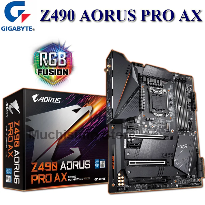 

Материнская плата LGA 1200 Gigabyte Z490 AORUS PRO AX DDR4 128 ГБ PCI-E 4,0 десктопная новая материнская плата Z490 1200 беспроводная двухканальная