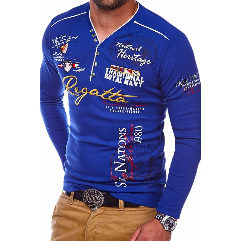 

ZOGAA 2020 New Spring and Autumn Men's Polo Shirt Long Sleeve Casual Men's Shirt Letter Printing Men's T-shirt Polo Shirt S-4XL