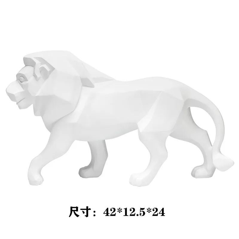 

Nordic Large Size Modern Creative Geometric Lion Ornaments Home Living Room Office Study Bedroom Decoration Feng Shui Crafts