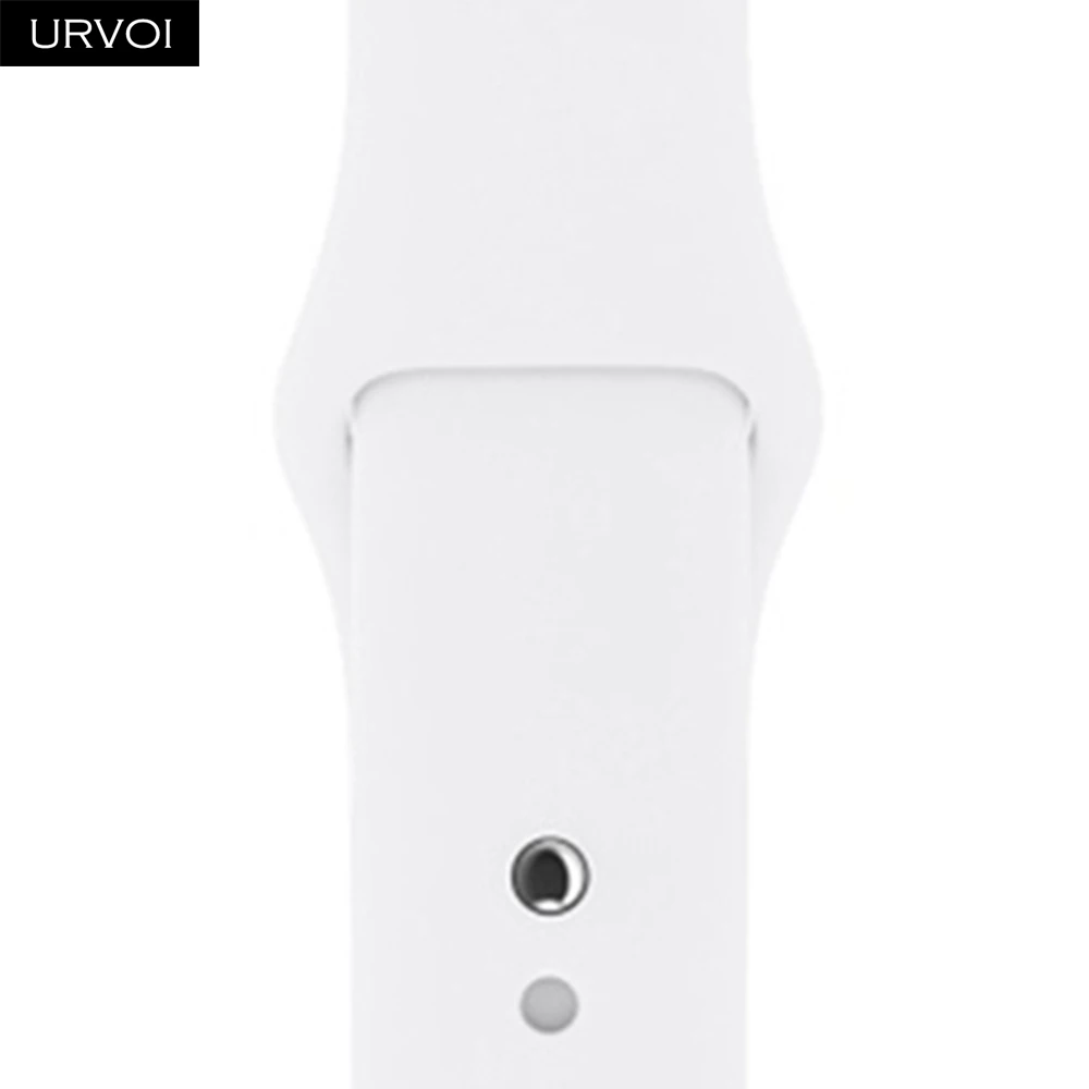 White Спортивный ремешок URVOI для apple watch 5, 4, 3, 2, 1, силиконовый ремешок для iWatch 40 мм, 44 мм, застежка на булавке и застежке, новинка, сосновый зеленый - Цвет ремешка: White