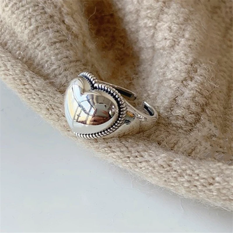 Новое модное серебряное кольцо S925 в тайском стиле с сердечком лучший подарок для