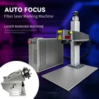 50 Вт Автофокус волоконный лазер маркировочная машина Raycus JPT лазерный гравер с вращающимся устройством металлический золотой серебряный кольцевой режущий станок