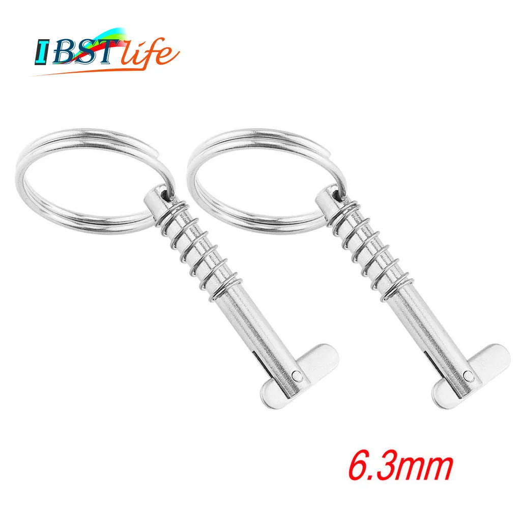 

2PCS 6.3mm Marine Grade 316 Stainless Steel Quick Release Pin for Boat Bimini Top Deck Hinge Marine hardware Boat