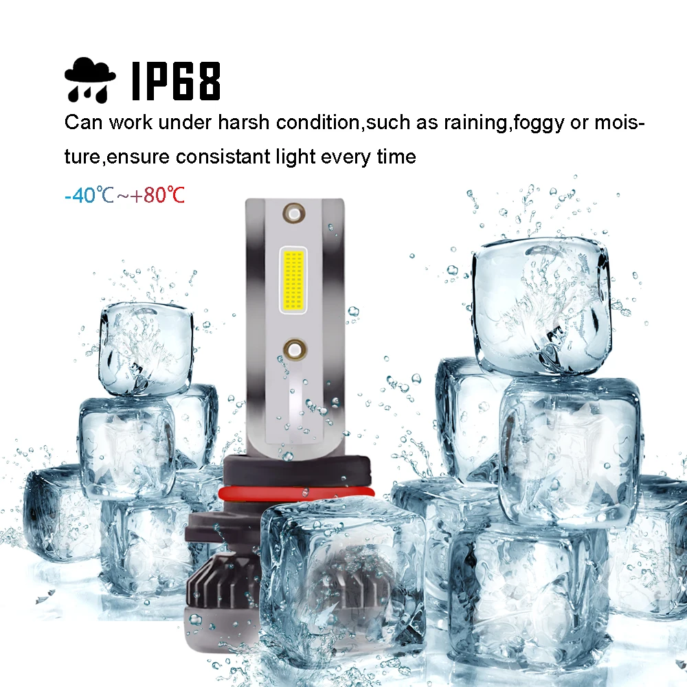 2шт H7 светодиодный налобный фонарь 12000LM H1 H4 фары H8 H9 H11 9005 9006 9012 Высокий/Низкий Hi/Lo