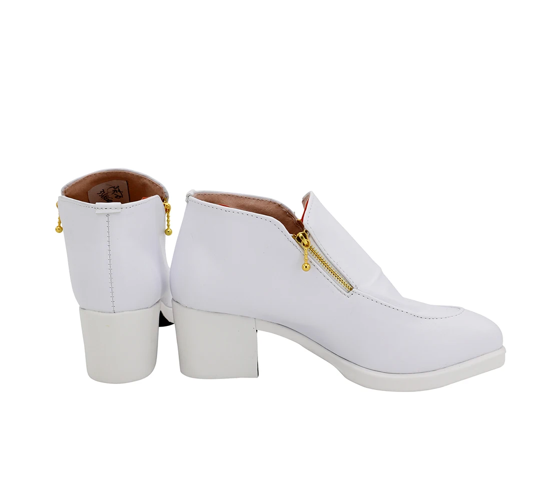 Белые ботинки для косплея с двойной молнией Хэллоуина | Тематическая одежда и