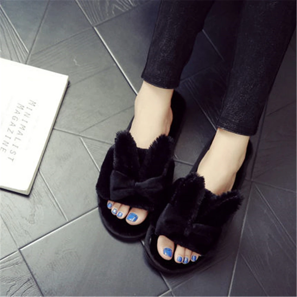 Хлопковые тапочки для женщин на толстой подошве зимние домашние с деревянным