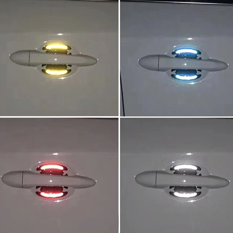 4 шт./компл. автомобильные Светоотражающие Полоски из углеродного волокна