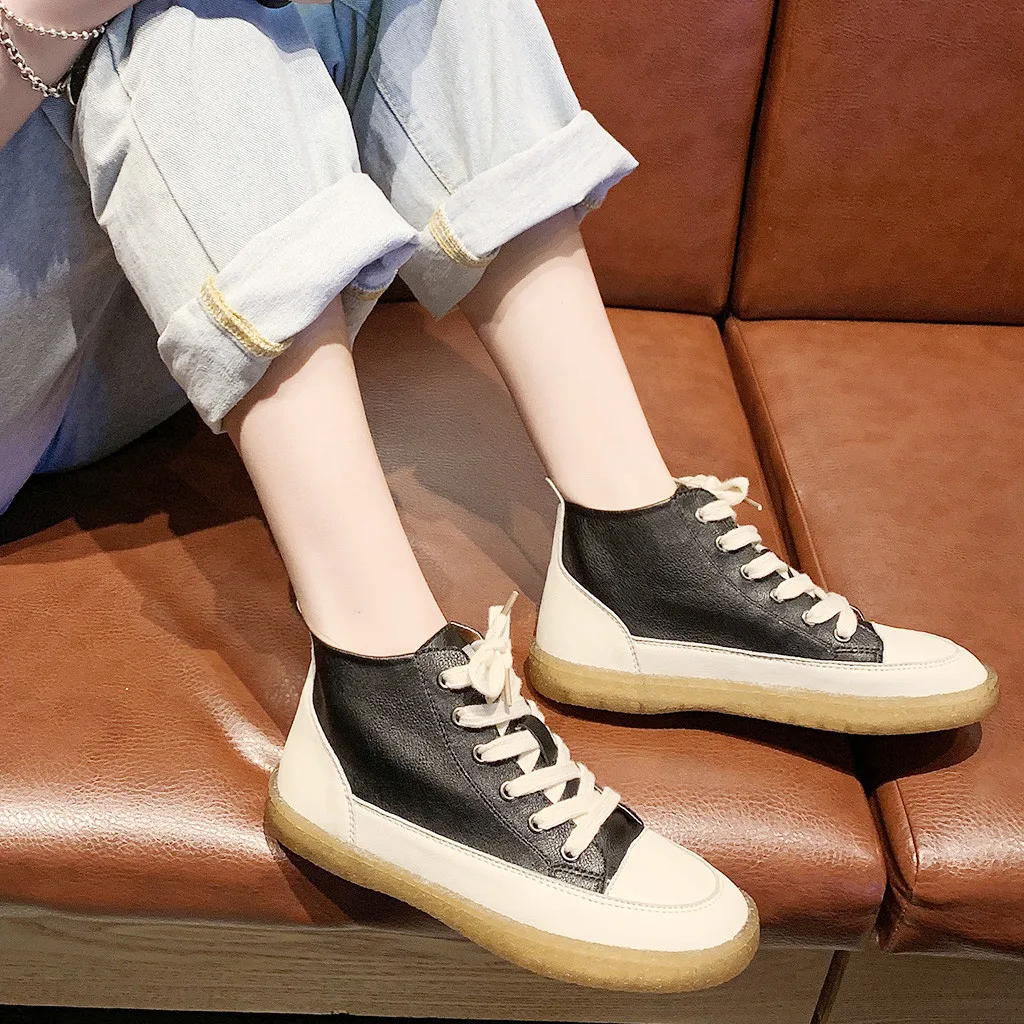 SAGACE/женская повседневная обувь Парусиновая однотонная на плоской подошве с