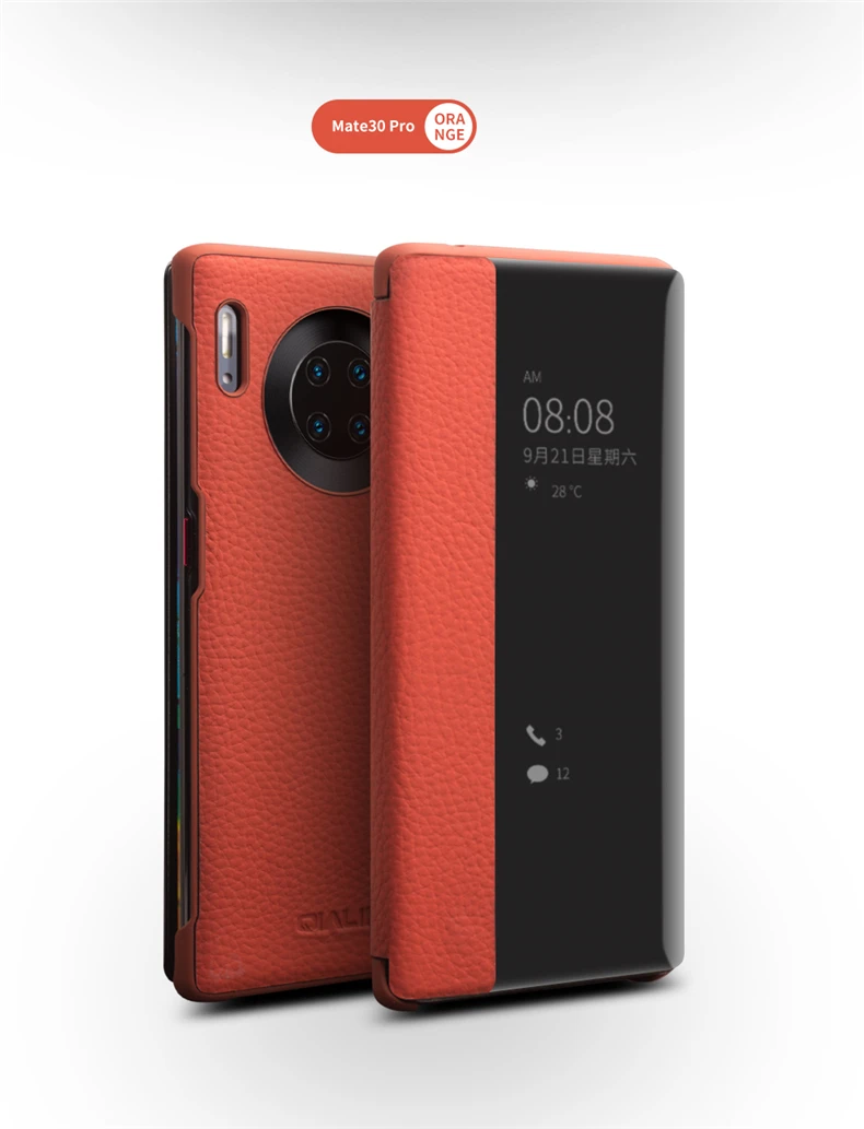 QIALINO Роскошный чехол для телефона из натуральной кожи для huawei P30 Pro Ультра тонкий смарт-чехол для huawei mate 30 Pro