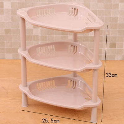 3Layers-brown Bathroom Shelf Organizer Corner Shelf Caddy Bathroom Plastic Corner Shelf Shower Storage Shampoo Holder Kitchen Storage Rack - Цвет: 3Layers-brown