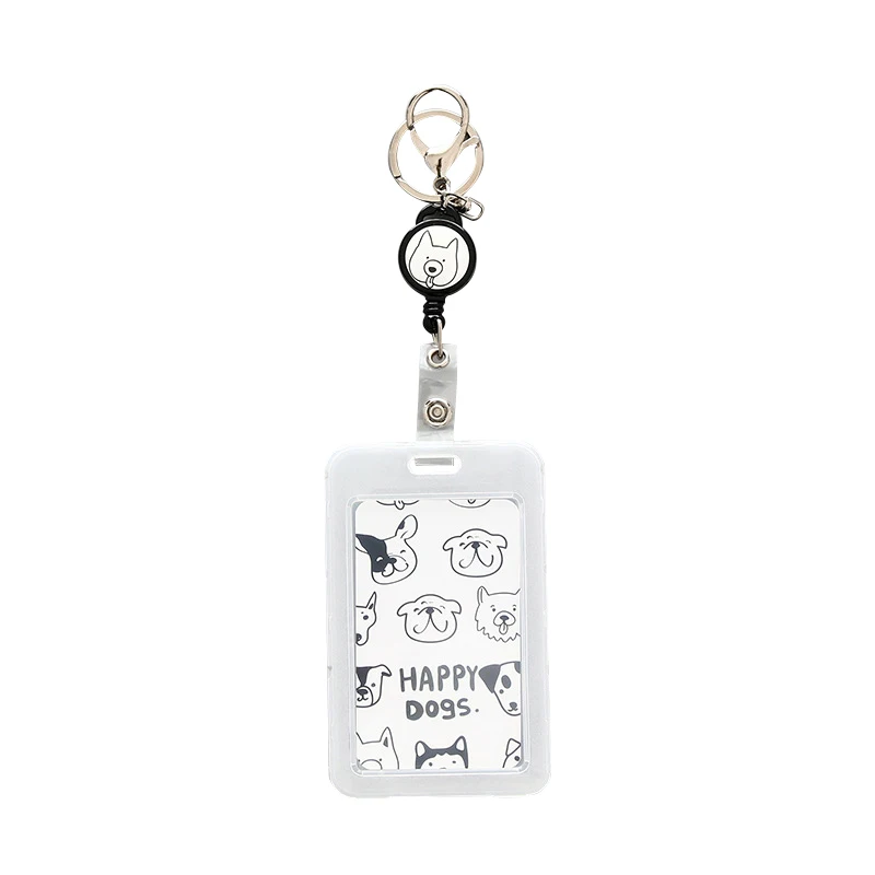 

Kawaii Cat Retractable Bus Card Holder Work Badge Holder Student Transparent ID Holder Name Tag Holder Retractable Key Chain