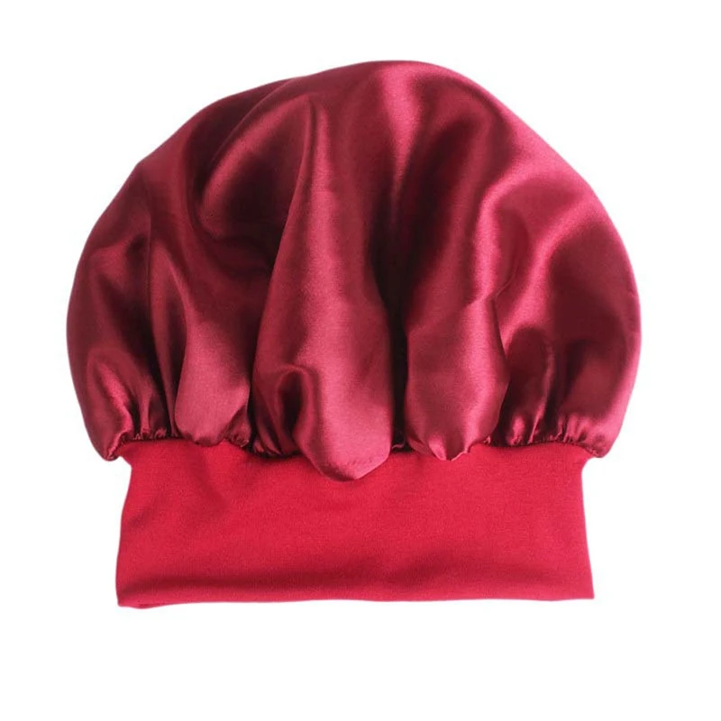 

Newly Women's Satin Solid Sleeping Hat Night Sleep Cap Hair Care Bonnet Nightcap For Women Men Unisex bonnet de nuit Shower cap