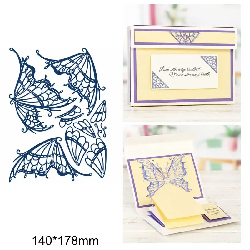 Красивая смесь крыльев бабочки пустотелые кружева приветствия карты