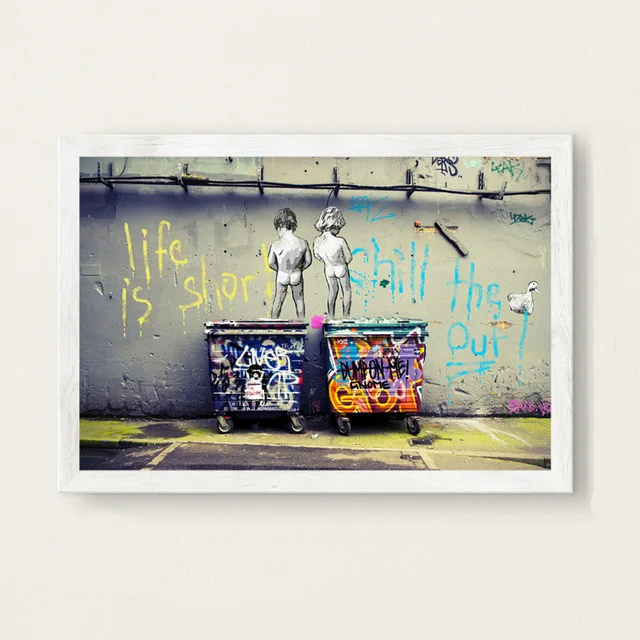 8 Banksy граффити современное искусство уличное искусство Искусство Живопись Шелковый Холст плакат настенный домашний декор - Цвет: 8