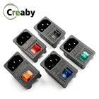 4-контактный кулисный переключатель 10 А 250 В, IEC 320 C14, Впускной Разъем, розетка 10 А, держатель предохранителя