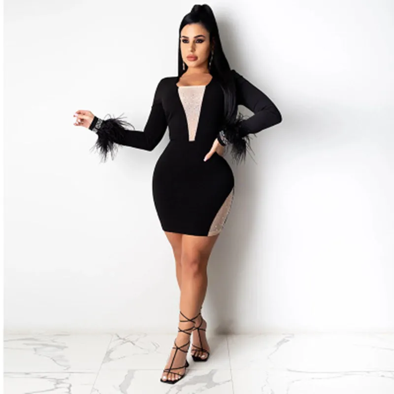 Женское весеннее офисвечерние платье с длинным рукавом белое красное зеленое