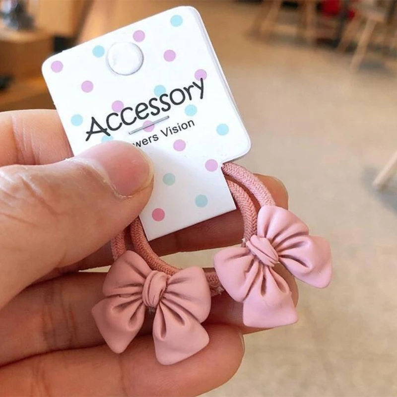 

Kawaii Bowknot Cartoon Baby Girls Kids Elastic Rubber Bands for Accessories Tie Hair Rope Headbands Gift for Girls F3MD