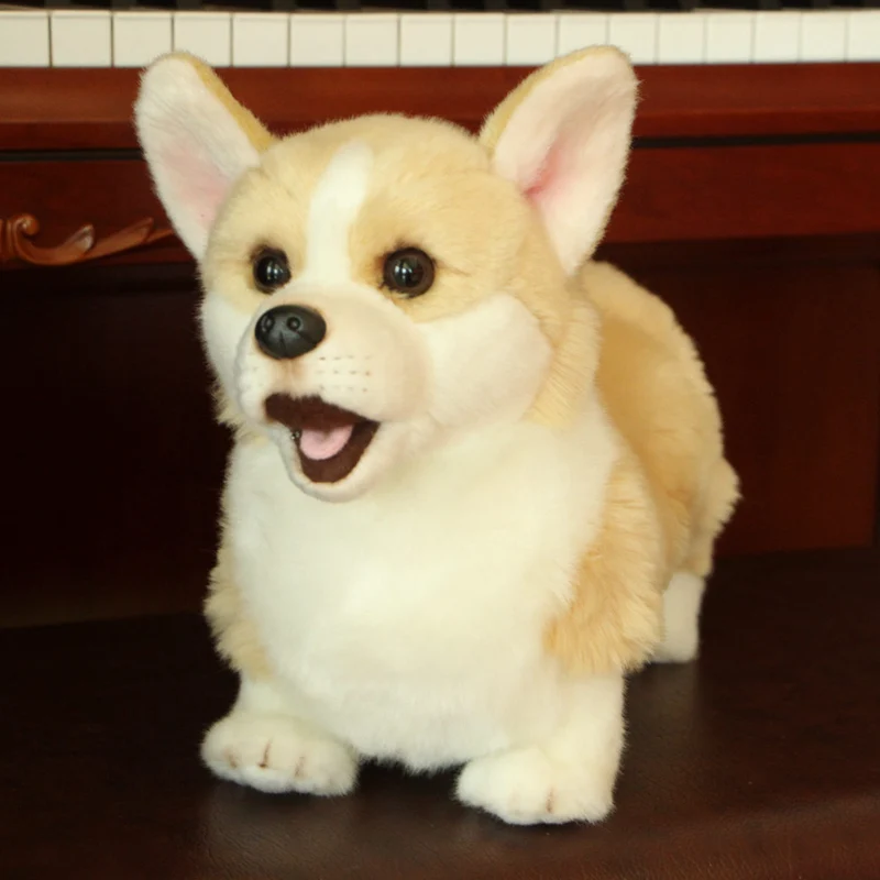 

32CM Lovely Simulation Dog Kids Dolls Corgi Stuffed Pet Soft Animal Toys For Children Birthday Gift Decor Collection