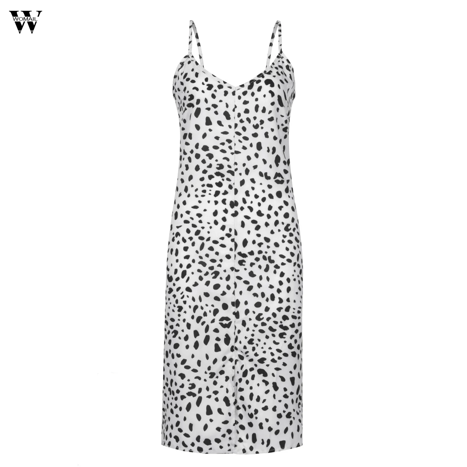 

Womail 2020 Leopard Printed Sleeveless V-neck Sexy Mini Dress Spring Summer Women Fashion Streetwear Prom Dresses Party Outfits