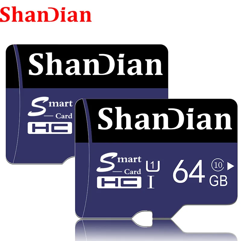 ShanDian Оригинальная карта Micro sd 64 ГБ 32 ГБ 16 ГБ 8 ГБ SDXC SDHC карта памяти MicroSDXC MicroSDHC класс 10 класс 6 Microsd TF карта