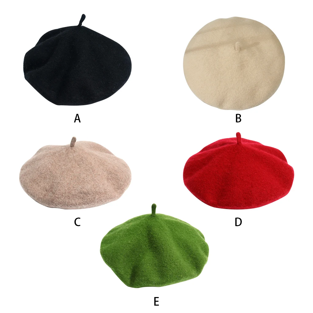 

Осенне-зимняя шапка береты из 100% чистой шерсти берет французский художник женская шапка художника винтажные береты для девочек женские теп...