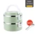 Square buckle double layer Northern Europe green  with stainless steel chopsticks and spoon