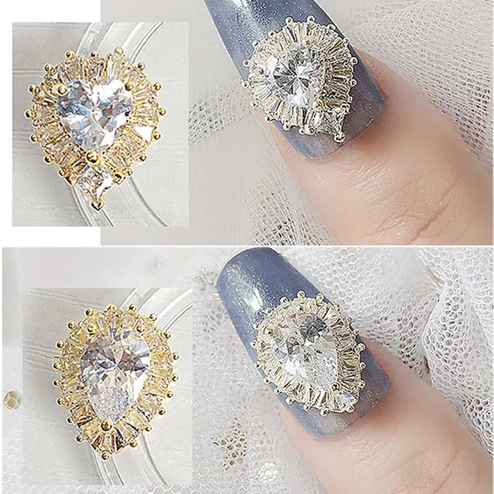 Charms Nail Rhinestones Shiny Flower Water Drop Zircon Art Decoration Crystal Jewelry Ornaments Manicure Accessories |