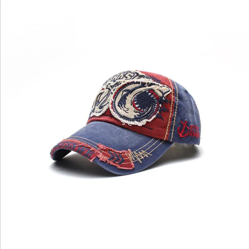 JAMONT мужская женская хлопковая бейсболка с вышивкой акулы Chapeau Snapback шапка в стиле
