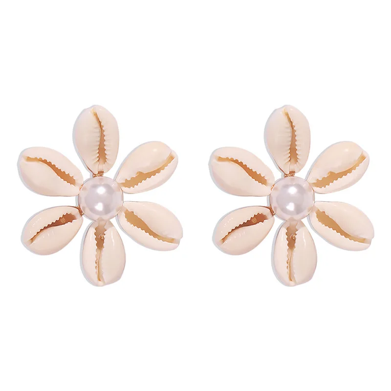 

AE-CANFLY New Fashion Bohemian Pearl Shell Earrings Woman Retro Simple Personality 2020 Banquet Girl Jewelry Gift