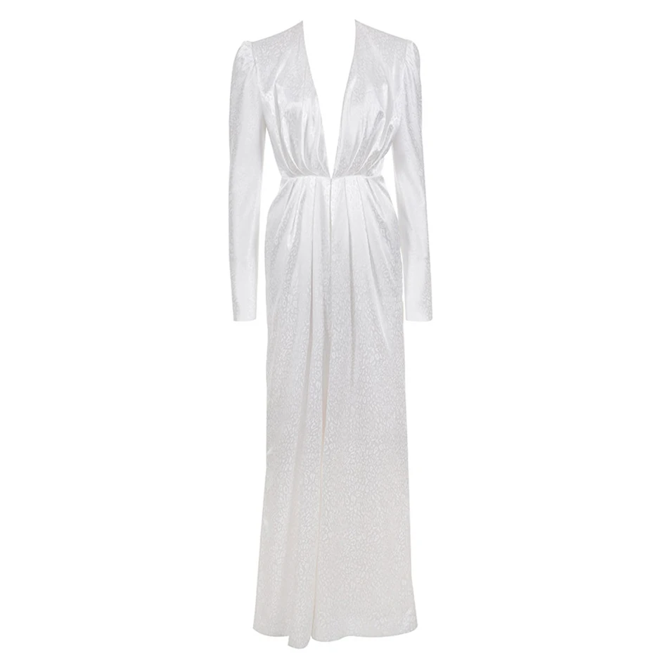 Шикарный слитный комбинезон макси с V-образным вырезом и длинным рукавом