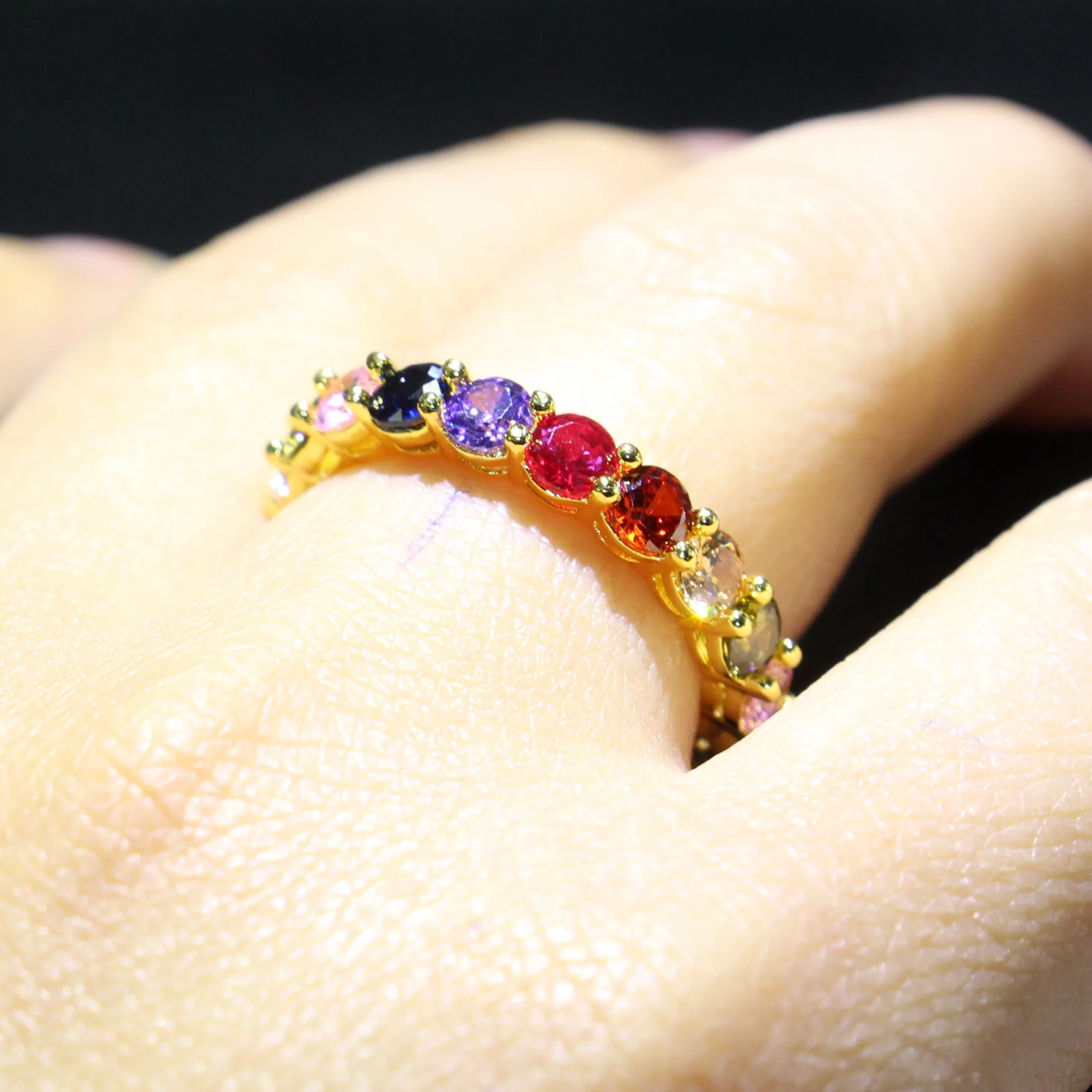 Rulalei Top Selling Brand New Luxury Jewelry 925 Sterling Silver Round Cut Multi Color 5A Cubic Zirconian Birthstone Women Ring | Украшения