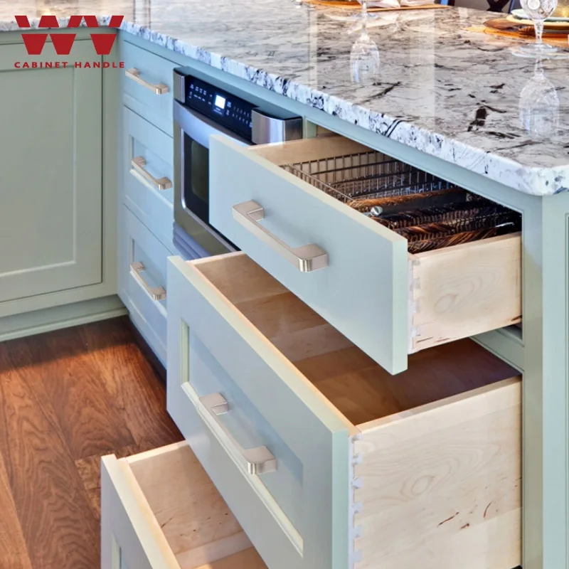 Ручки для шкафа WV из цинкового сплава дверей кухонного хромированные ручки