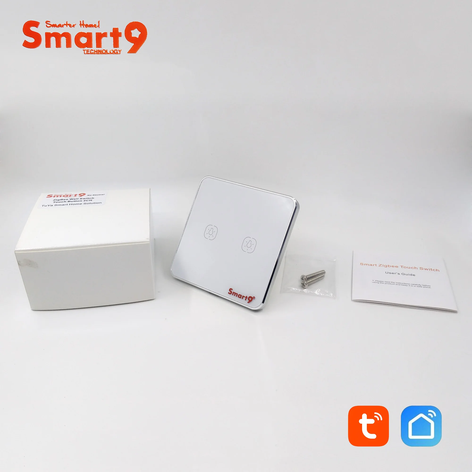 Smart9 ZigBee Wall Switch No Neutral Working with TuYa ZigBee Hub, Touch Button With Smart Life App Control, Powered by TuYa
