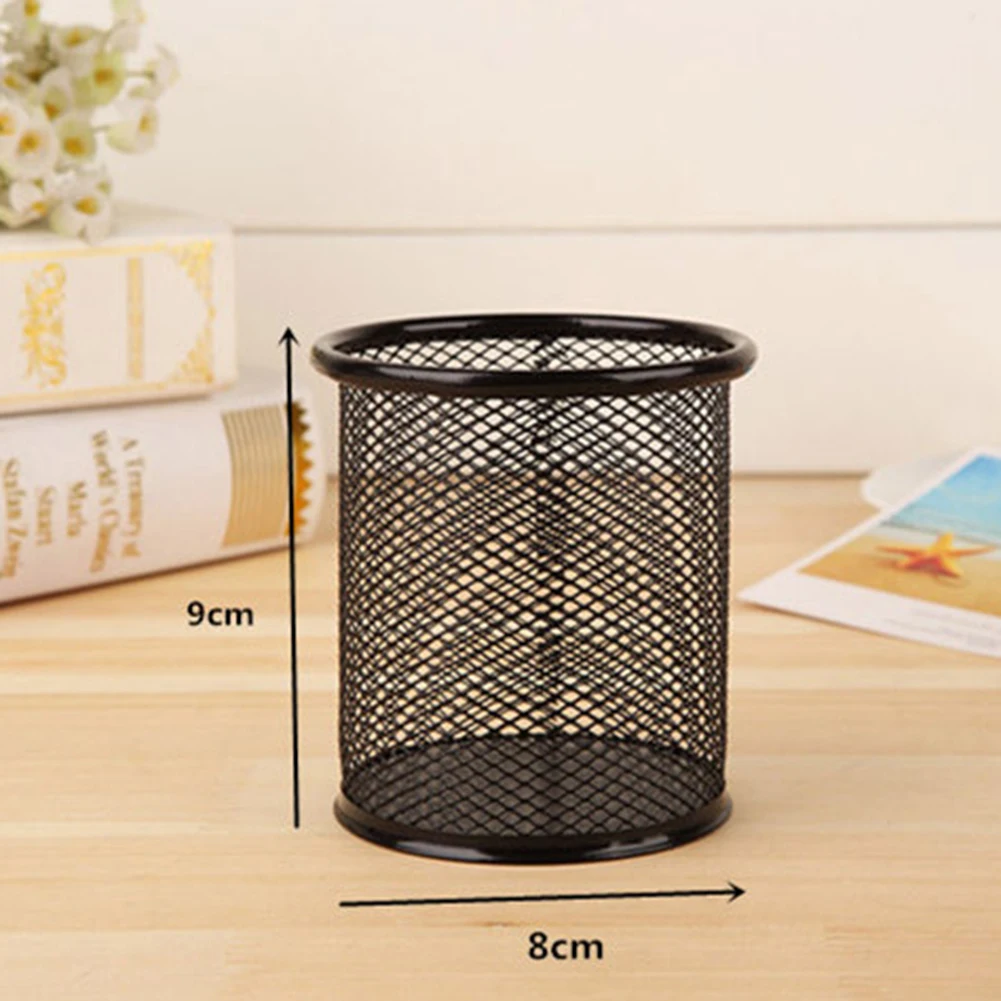 Desktop Pen Holder Metal Mesh Modern Storage Office Ornament Multi Functional Pencil Case Makeup Brush Pot Cosmetic Container | Канцтовары