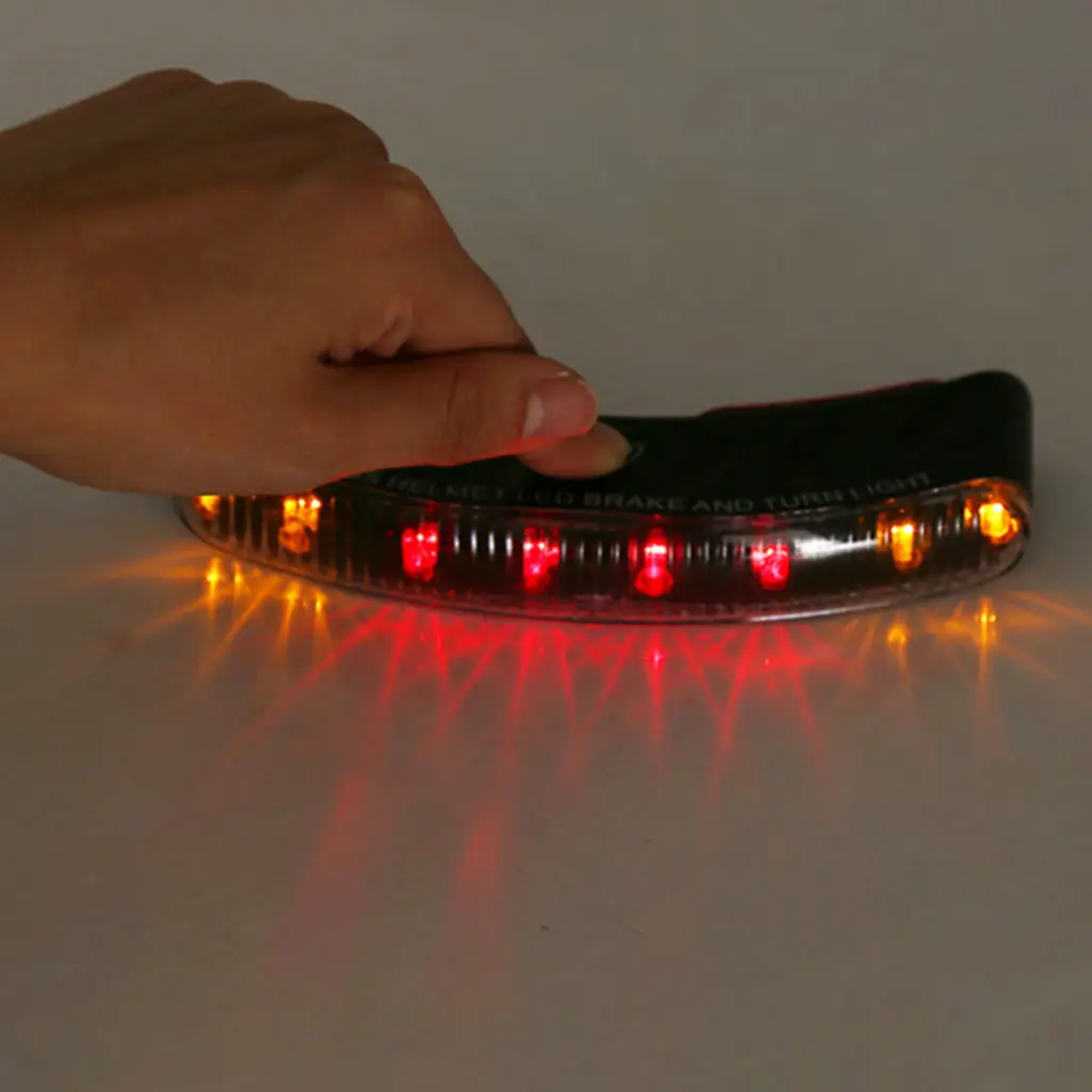 

Motorcycle Wireless Helmet 12V 8 LED Turn Signal Stop Brake Warning Light
