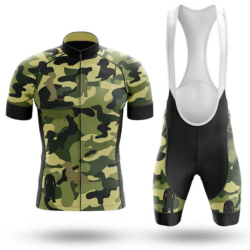 

New Cycling Jersey Cycling Clothing 2022, Camo Dachshund-Men Cycling Kit ,Summer Cycling Jersey Set, Cycling Uniform Set