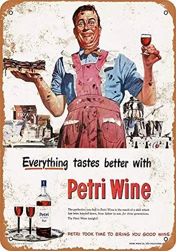 

Novelty tin Signs,8" x 12",1948 Petri Wine Women Tin Wall Sign Retro Bar Cafe Store Home Yard Metal Sign Wall Decor