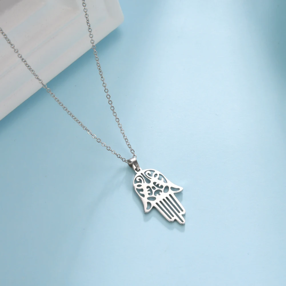 Teamer Кулон рука Хамса Fatima ожерелье из нержавеющей стали для мужчин и женщин защита